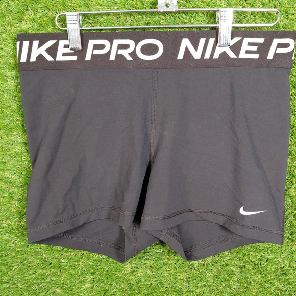 Nike Pro Dri-FIT L Compression Shorts Women's Black Athletic Gym Workout - Picture 1 of 4